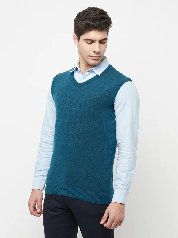 Men Light Teal Sweaters