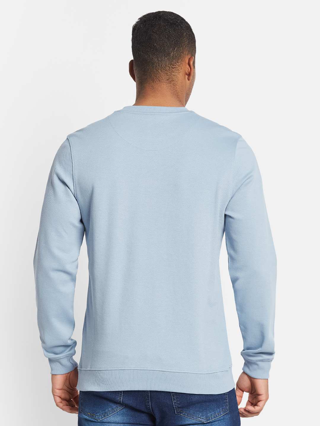 METTLE Men Printed Cotton Sweatshirt