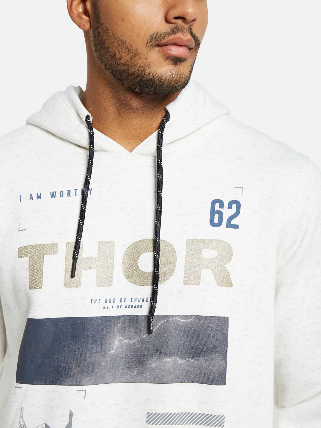 Octave Men Printed Hooded Sweatshirt