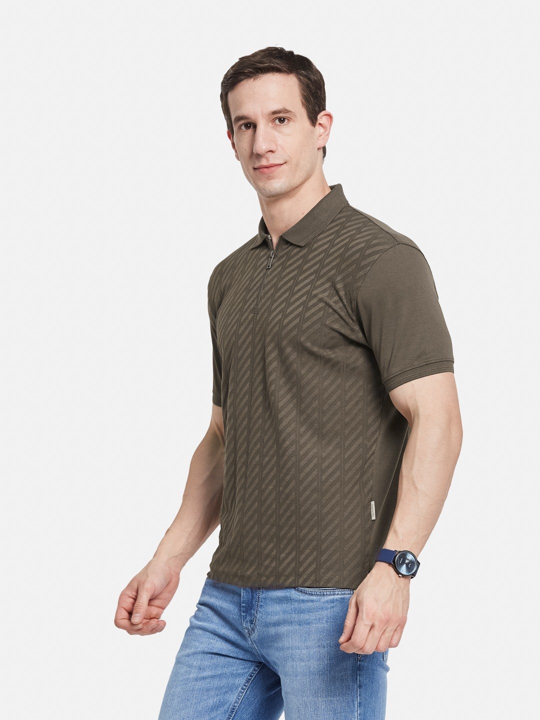 Octave Men Printed Polo Collar T-shirt